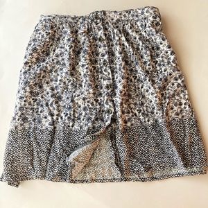 Floral Button Front Mini Skirt